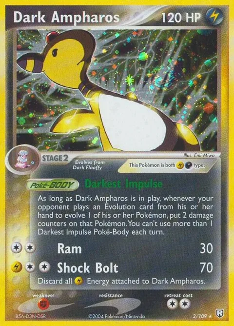 Dark Ampharos #2/109 Pokémon card from EX Team Rocket Returns