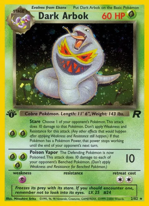 Dark Arbok 2 #02/82 1st Edition Holofoil Pokémon card from Team Rocket