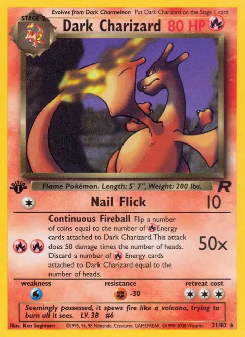 Dark Charizard 21 #21/82 1st Edition Pokémon card from Team Rocket