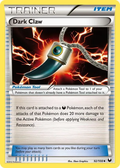 Dark Claw #92/108 Pokémon card from Dark Explorers