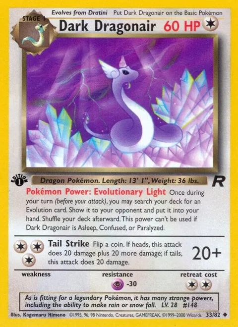 Dark Dragonair #33/82 Unlimited Pokémon card from Team Rocket