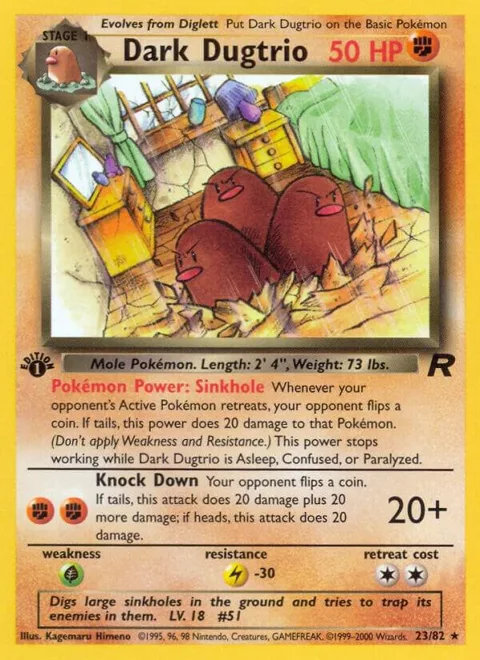 Dark Dugtrio 23 #23/82 1st Edition Pokémon card from Team Rocket