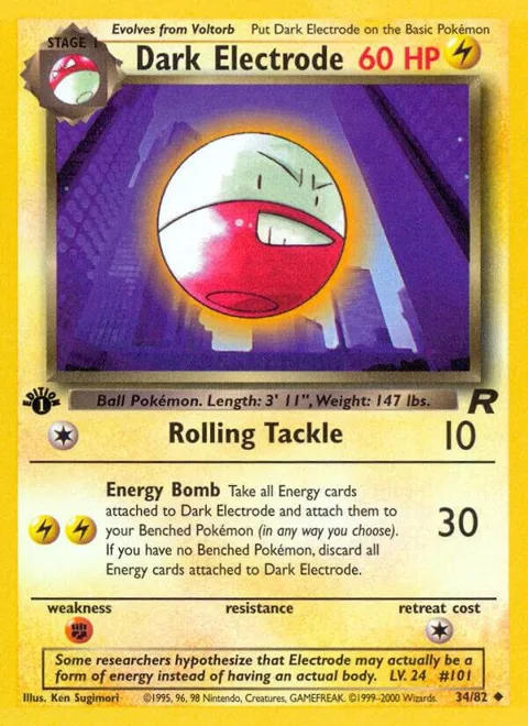 Dark Electrode #34/82 1st Edition Pokémon card from Team Rocket