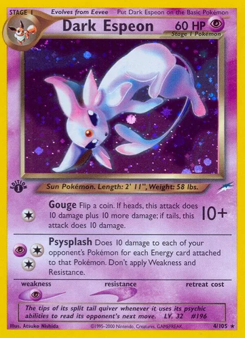 Dark Espeon #004/105 Unlimited Holofoil Pokémon card from Neo Destiny