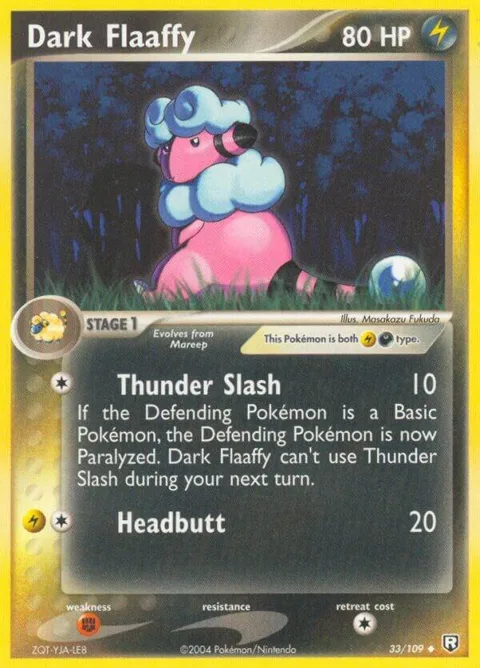 Dark Flaaffy #33/109 Pokémon card from EX Team Rocket Returns