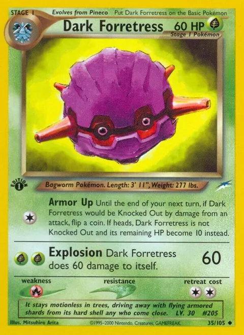 Dark Forretress #035/105 1st Edition Pokémon card from Neo Destiny