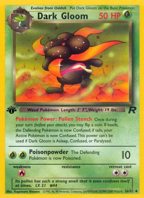 Dark Gloom #36/82 1st Edition Pokémon card from Team Rocket