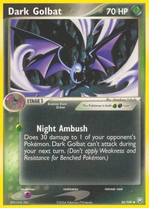 Dark Golbat #34/109 Reverse Holofoil Pokémon card from EX Team Rocket Returns