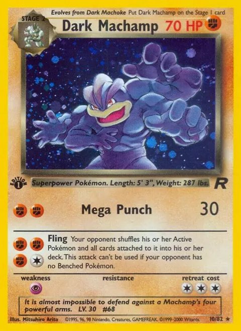 Dark Machamp 10 #10/82 1st Edition Holofoil Pokémon card from Team Rocket