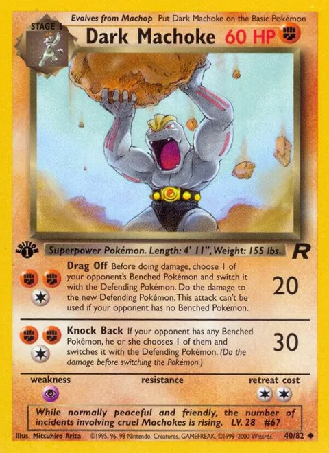 Dark Machoke #40/82 Unlimited Pokémon card from Team Rocket