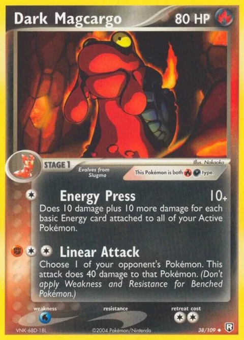 Dark Magcargo #38/109 Pokémon card from EX Team Rocket Returns