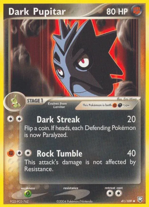 Dark Pupitar - 041/109 #41/109 Pokémon card from EX Team Rocket Returns