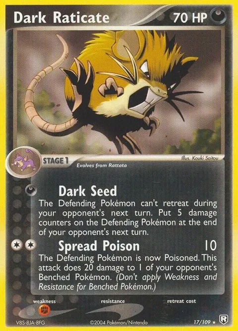 Dark Raticate #17/109 Pokémon card from EX Team Rocket Returns