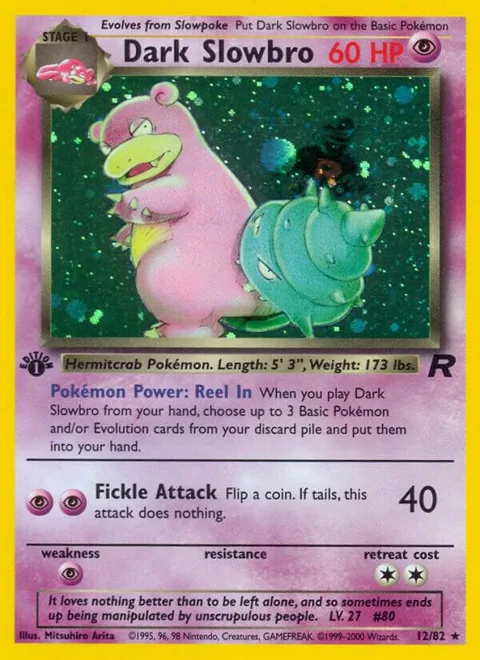Dark Slowbro 12 #12/82 Unlimited Holofoil Pokémon card from Team Rocket