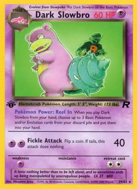 Dark Slowbro 29 #29/82 1st Edition Pokémon card from Team Rocket