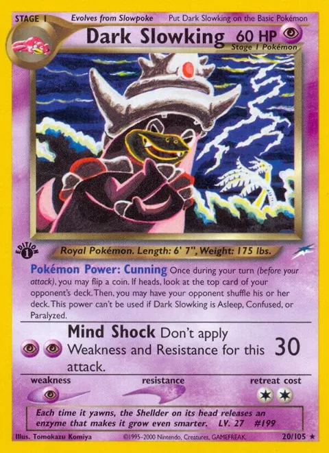 Dark Slowking #020/105 1st Edition Pokémon card from Neo Destiny