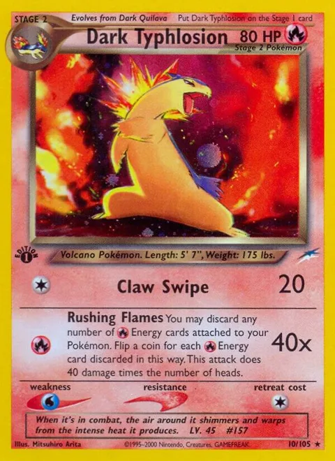 Dark Typhlosion #010/105 Unlimited Holofoil Pokémon card from Neo Destiny