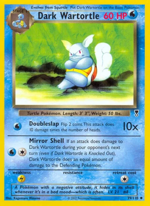 Dark Wartortle #039/110 Reverse Holofoil Pokémon card from Legendary Collection