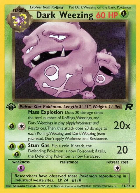 Dark Weezing 31 #31/82 1st Edition Pokémon card from Team Rocket