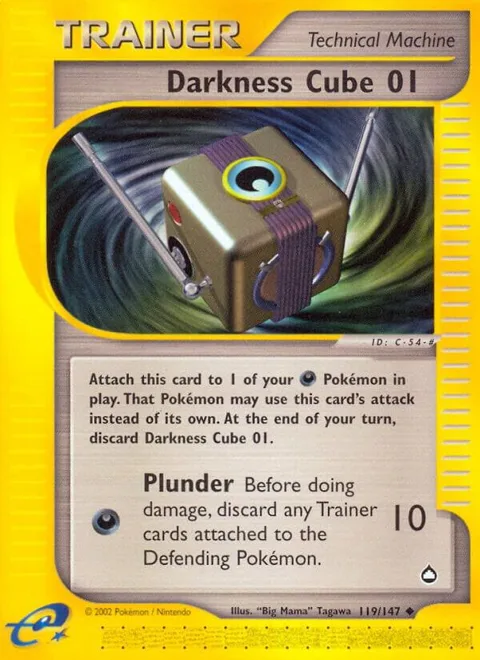 Darkness Cube 01 #119/147 Reverse Holofoil Pokémon card from Aquapolis