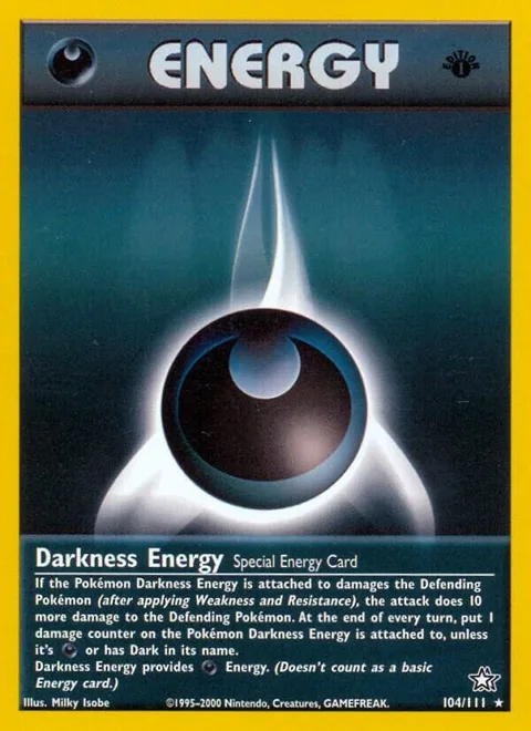 Darkness Energy #104/111 1st Edition Pokémon card from Neo Genesis