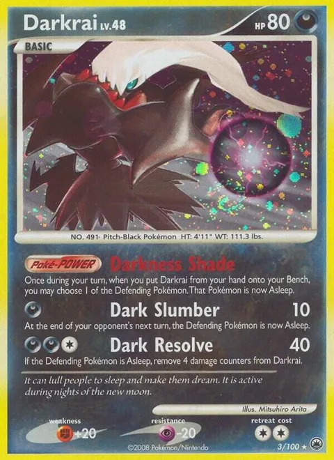 Darkrai #3/100 Reverse Holofoil Pokémon card from Majestic Dawn