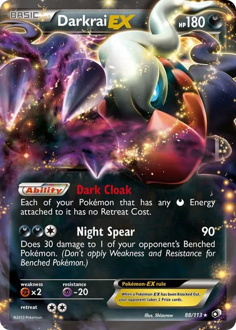 Darkrai EX #88/113 Holofoil Pokémon card from Legendary Treasures