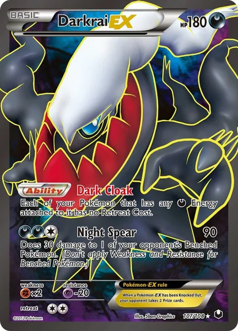 Darkrai EX 107 Full Art #107/108 Holofoil Pokémon card from Dark Explorers