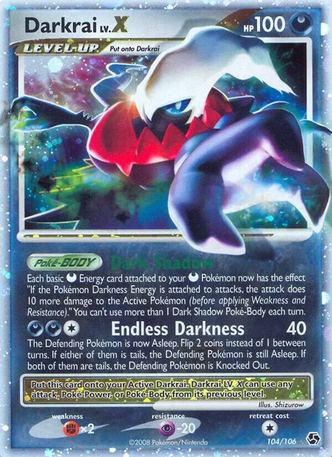 Darkrai LV.X #104/106 Holofoil Pokémon card from Great Encounters