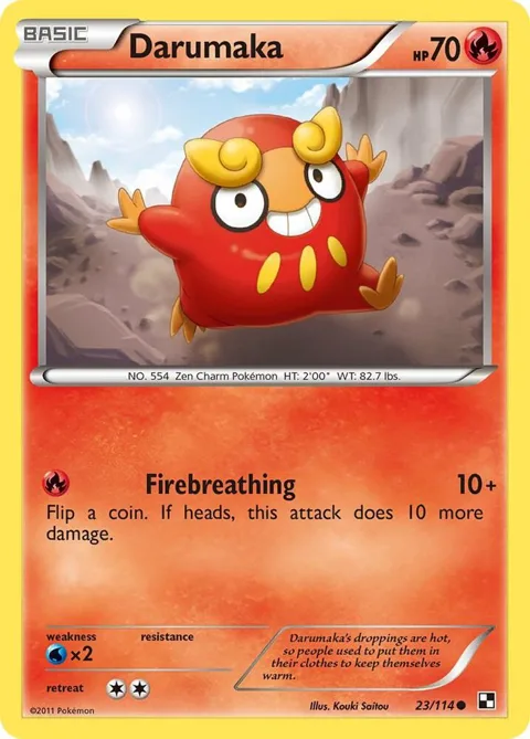 Darumaka 23 #23/114 Pokémon card from Black and White