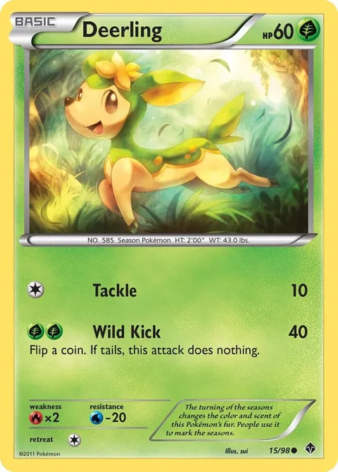 Deerling #15/98 Pokémon card from Emerging Powers