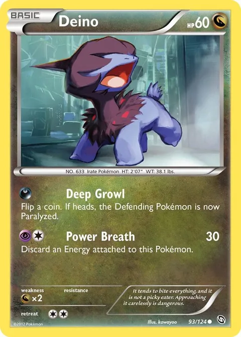 Deino 93 #93/124 Pokémon card from Dragons Exalted
