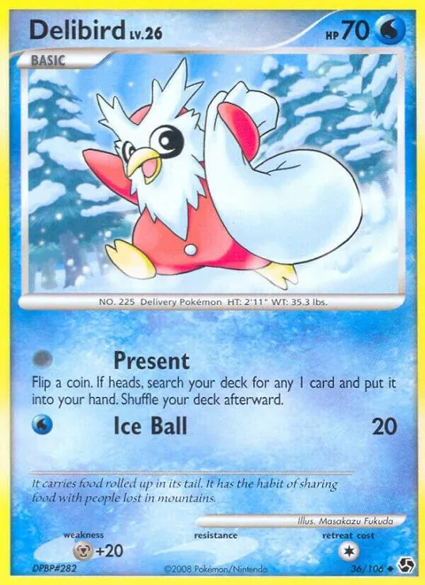 Delibird #36/106 Pokémon card from Great Encounters