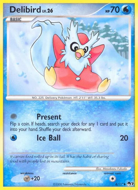Delibird #006/017 Pokémon card from POP Series 7