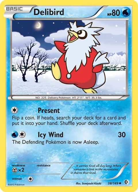 Delibird #38/149 Pokémon card from Boundaries Crossed