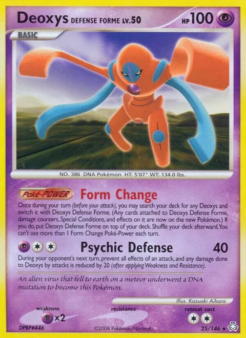 Deoxys Defense Forme #25/146 Reverse Holofoil Pokémon card from Legends Awakened