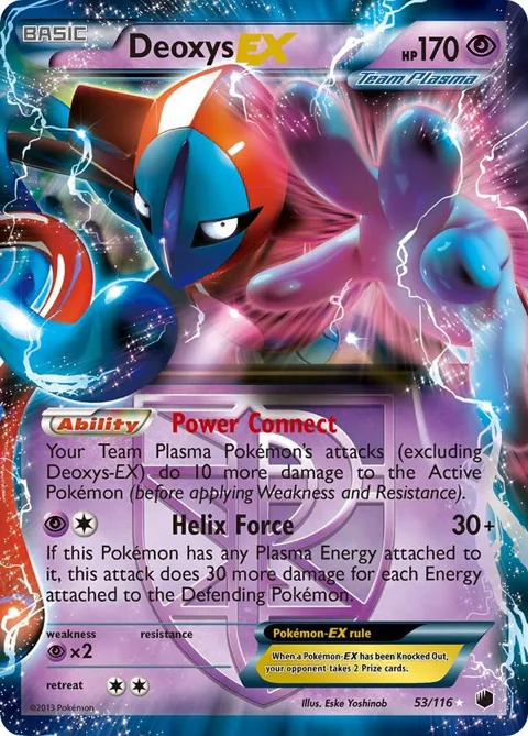 Deoxys EX Team Plasma #53/116 Holofoil Pokémon card from Plasma Freeze
