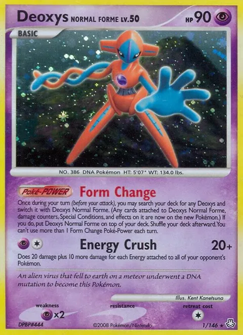 Deoxys Normal Forme #1/146 Reverse Holofoil Pokémon card from Legends Awakened