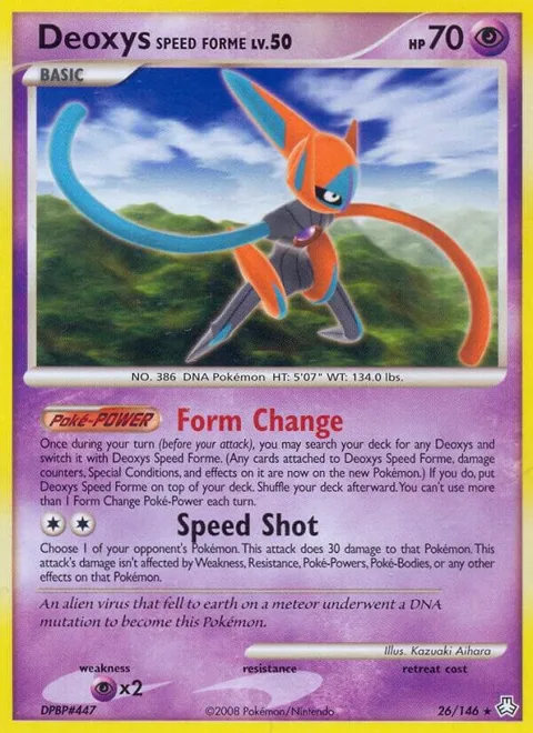 Deoxys Speed Forme #26/146 Reverse Holofoil Pokémon card from Legends Awakened