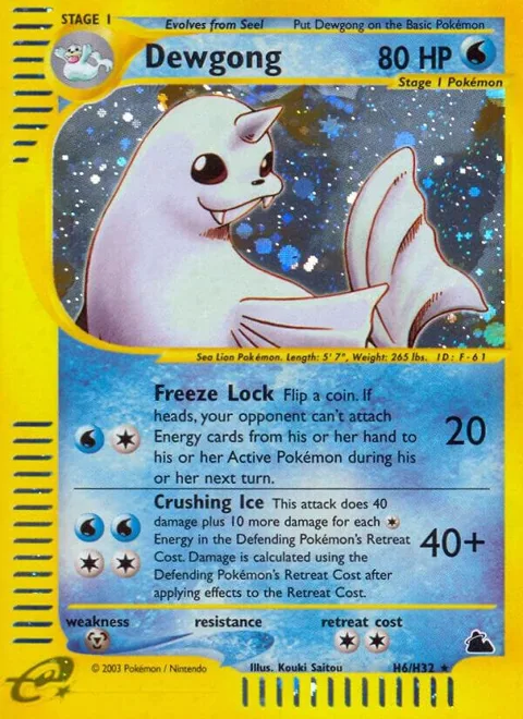 Dewgong H6 #H06/H32 Holofoil Pokémon card from Skyridge
