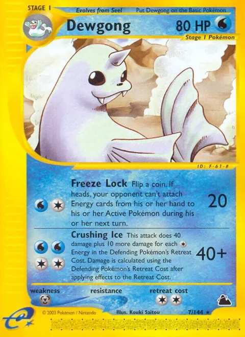 Dewgong 7 #007/144 Pokémon card from Skyridge