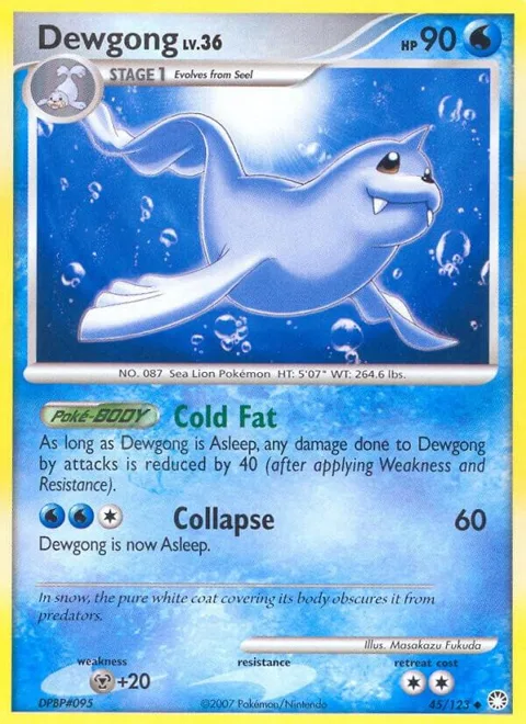 Dewgong #45/123 Pokémon card from Mysterious Treasures
