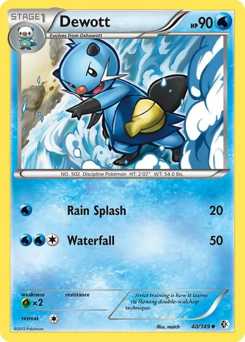 Dewott #40/149 Pokémon card from Boundaries Crossed