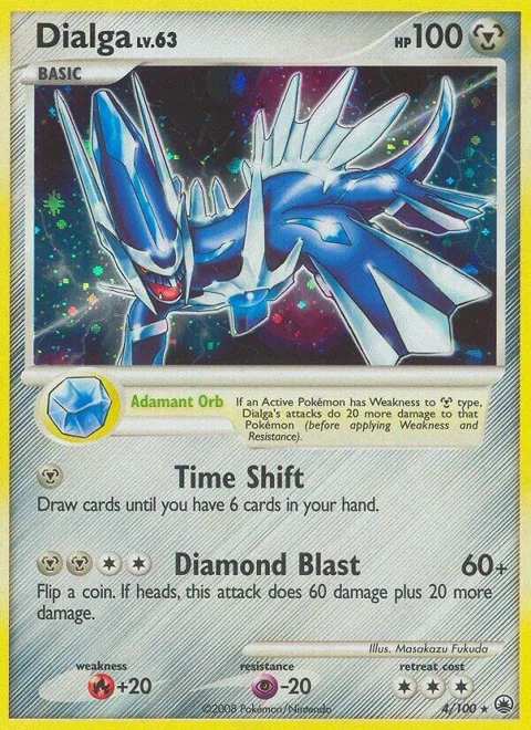 Dialga #4/100 Reverse Holofoil Pokémon card from Majestic Dawn