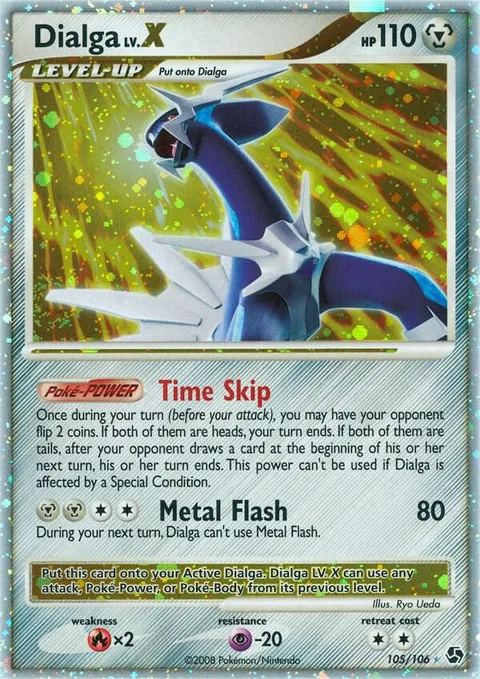 Dialga LV.X #105/106 Holofoil Pokémon card from Great Encounters