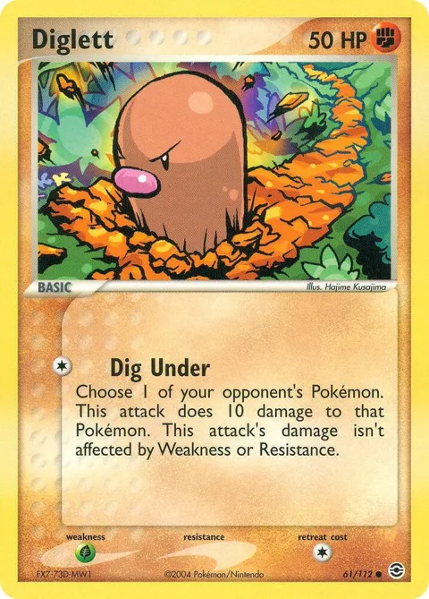 Diglett #61/112 Pokémon card from EX FireRed & LeafGreen