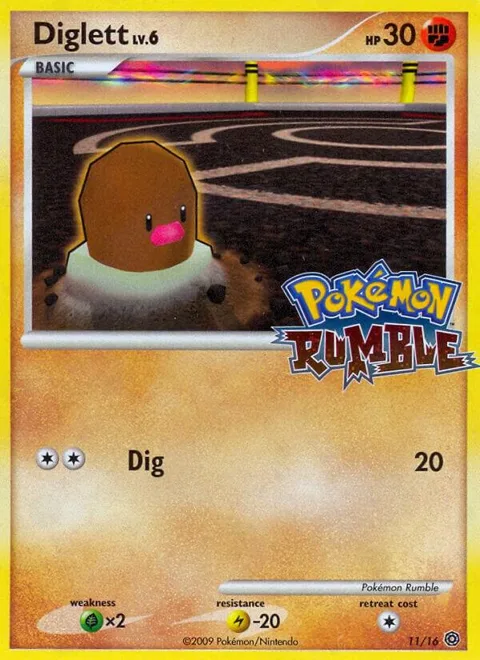 Diglett #11 Pokémon card from Rumble