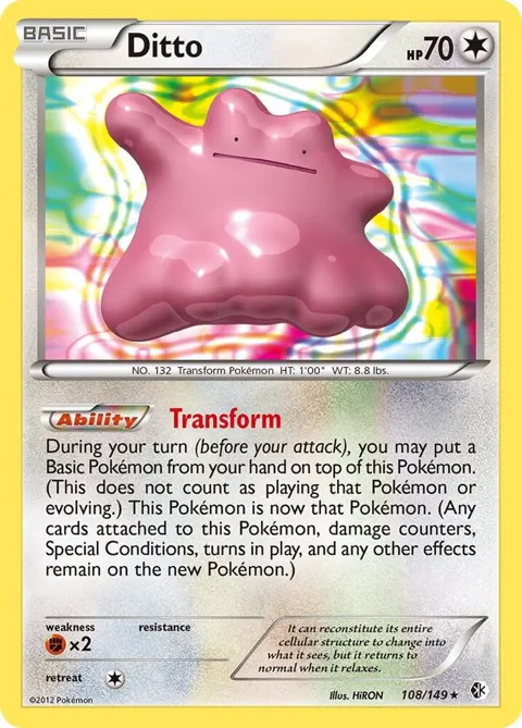 Ditto #108/149 Holofoil Pokémon card from Boundaries Crossed