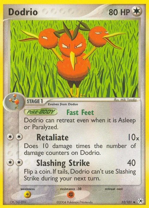 Dodrio #33/101 Pokémon card from EX Hidden Legends