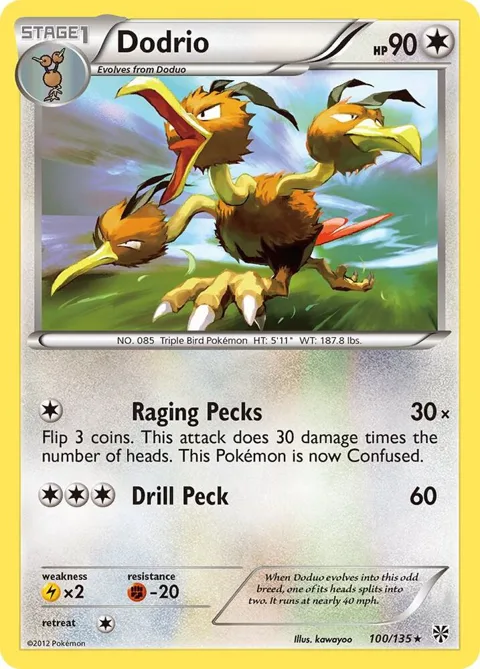 Dodrio #100/135 Pokémon card from Plasma Storm
